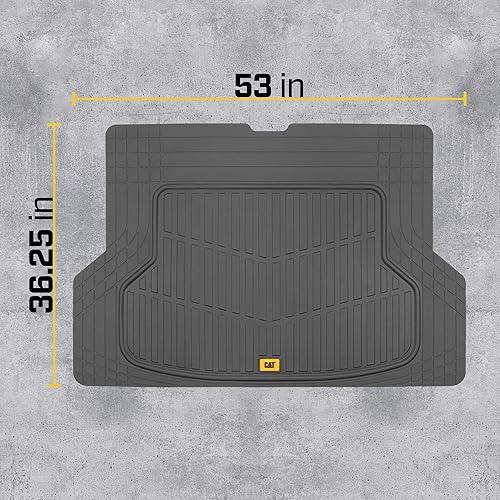 Miniatura 9 de CAT Alfombrillas de goma resistentes de acero con diamantes y forro de maletero de carga para automóviles, camiones, SUV, camionetas, sedanes, negro