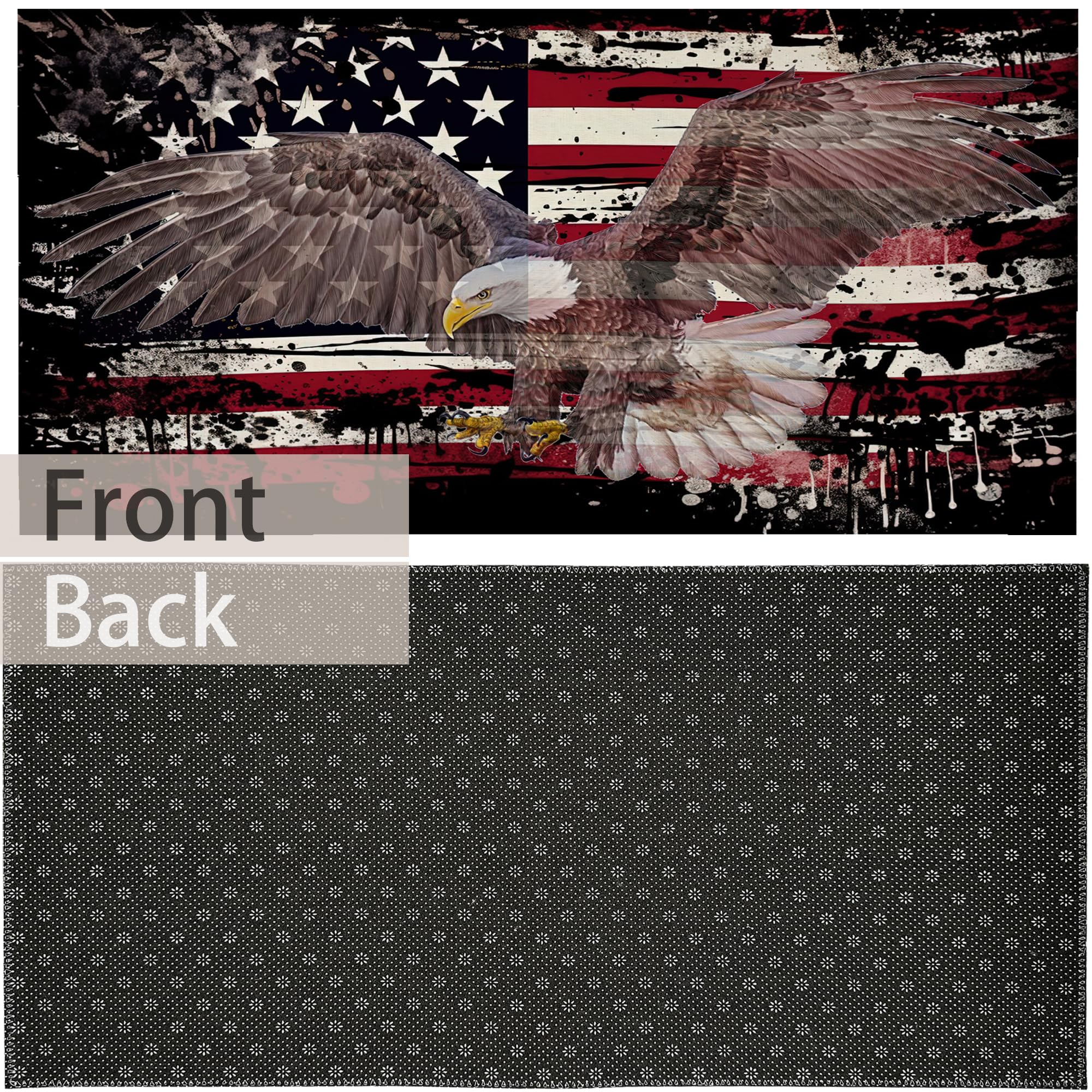 Patriotische Fußmatte Mit Adler & Flagge – Rutschfeste Eingangsmatte 43,2 X 76,2 Cm Für Drinnen/draußen