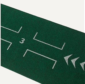 Amazon Basics Golf Putting Mat with Automatic Ball Return - Indoor Putting Green Practice Mat, Alignment Guides & True Roll Surface, Home Office Training Aid, 274 x 37cm, Green