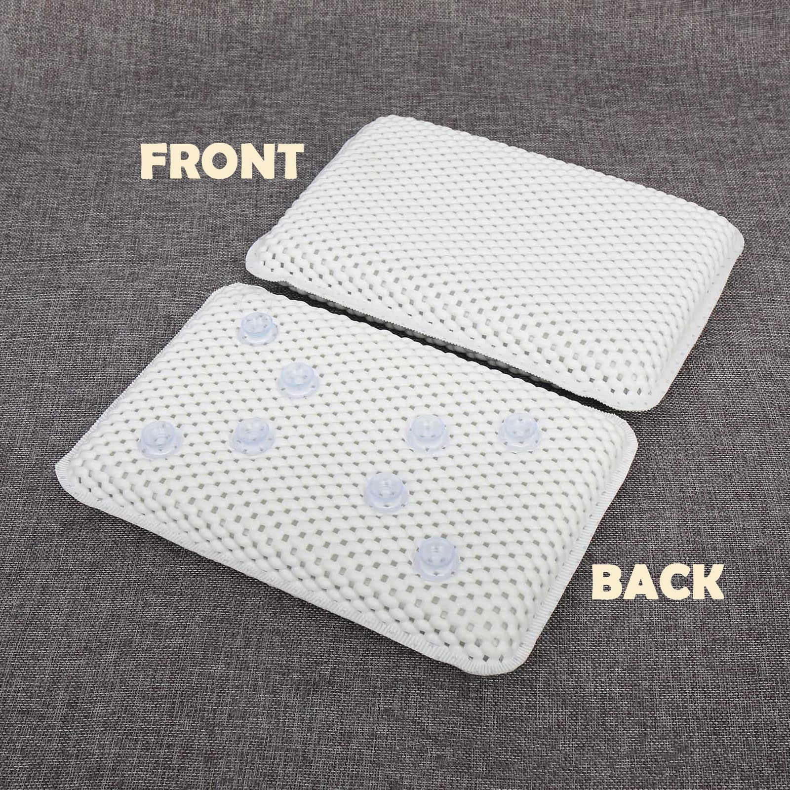BDSHUNBF Almohada de Baño con 8 Ventosas Antideslizantes,Puede Soportar la Cabeza,Cojín de Baño,Reposacabezas Ergonómico,Almohada para Bañera el Cuello,la Espalda,SPA en Casa Bañera de Hidromasaje