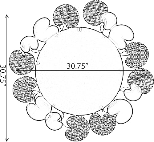 Miniatura 7 de Espejo de pared de 31 pulgadas con oro y plata con marco decorativo de hoja de pedal moderno
