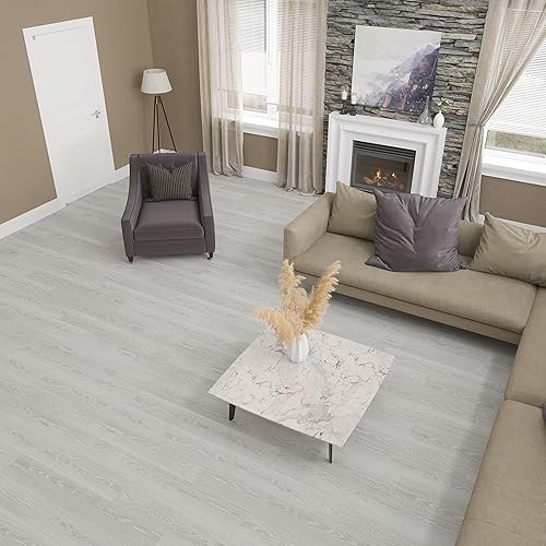 Miniatura 7 de Lucida Surfaces Azulejos de vinilo de lujo  Suelo entrelazado para instalación de bricolaje  Tablón de madera de muestra  MaxCore  7 pulgadas x 12