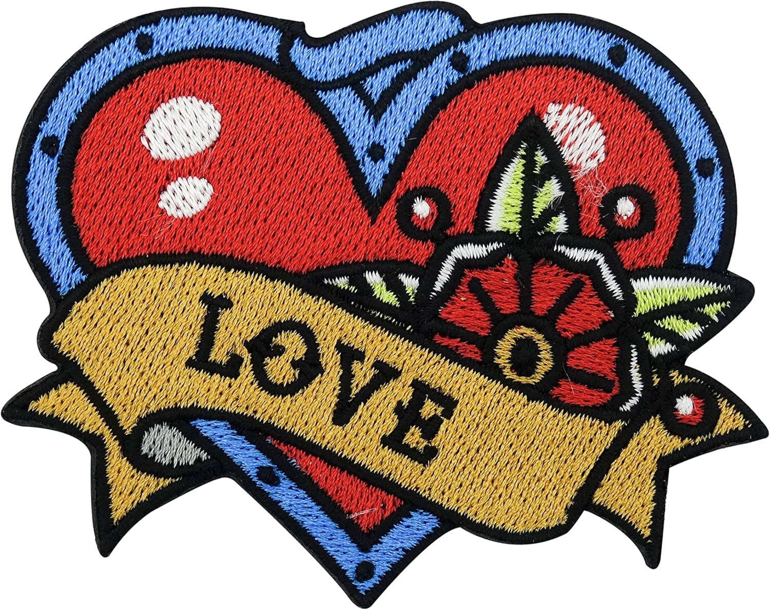 Finally Home Retro Rose Heart Iron-On Patch, Vintage Tattoo Patches, Love Iron-On Patch, Old School Patch