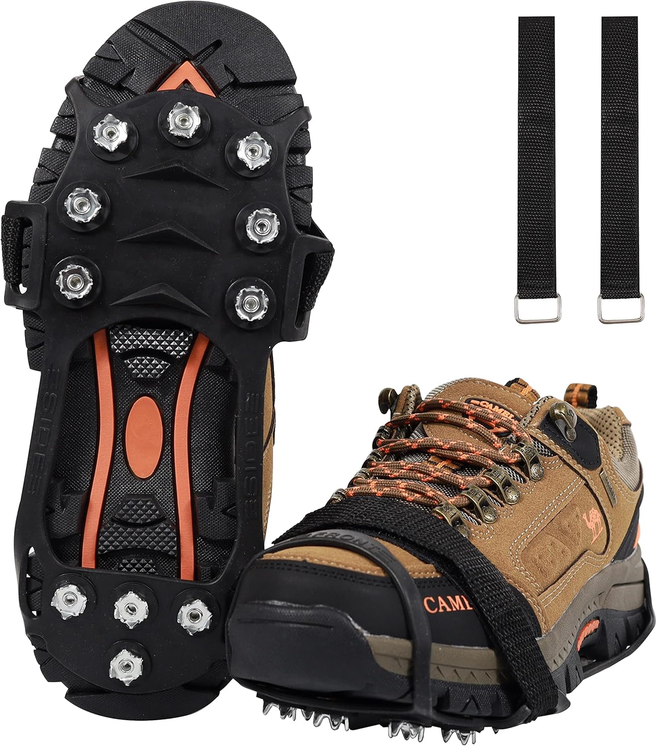 Ice Cleats Traction Crampons 13 Teeth for Winter Shoes and Boots Ice