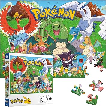 Buffalo Games - Pokemon Fan Favorites - 100 Piece Puzzle for Kids Ages 6-8 | Official Pokemon Licensed, Recycled Board, Finished Size 15 in x 11 in15 in x 11 in, Includes Poster, Giftable