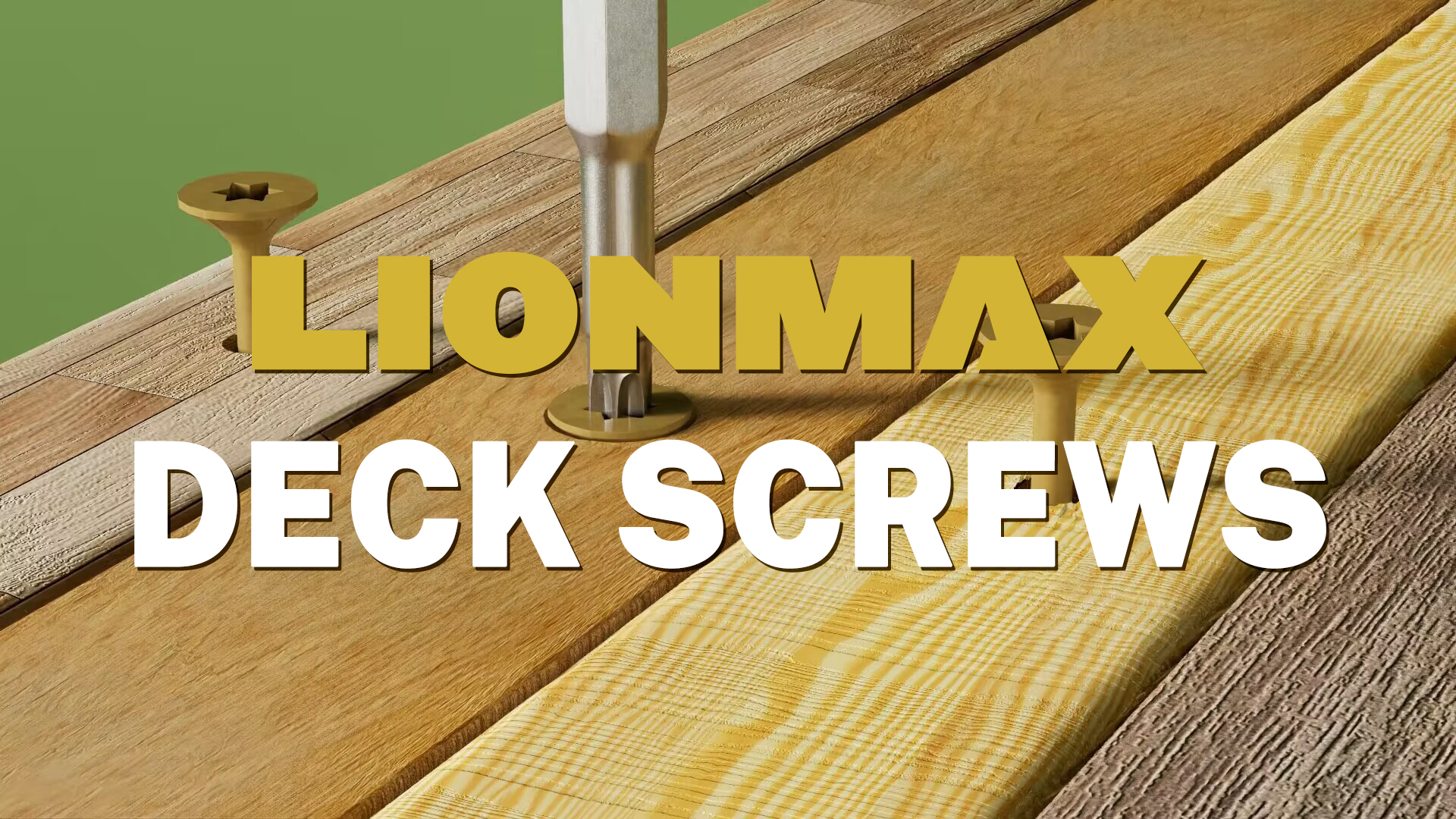 Image of LIONMAX Deck Screws 3-1 /2 Inch, Wood Screws #10 x 3-1 /2 inch, 300 PCS, Rust Resistant, Exterior Epoxy Coated for Outdoor /Fence, Torx /Star Drive Head, T25 Star Bit Included, Tan