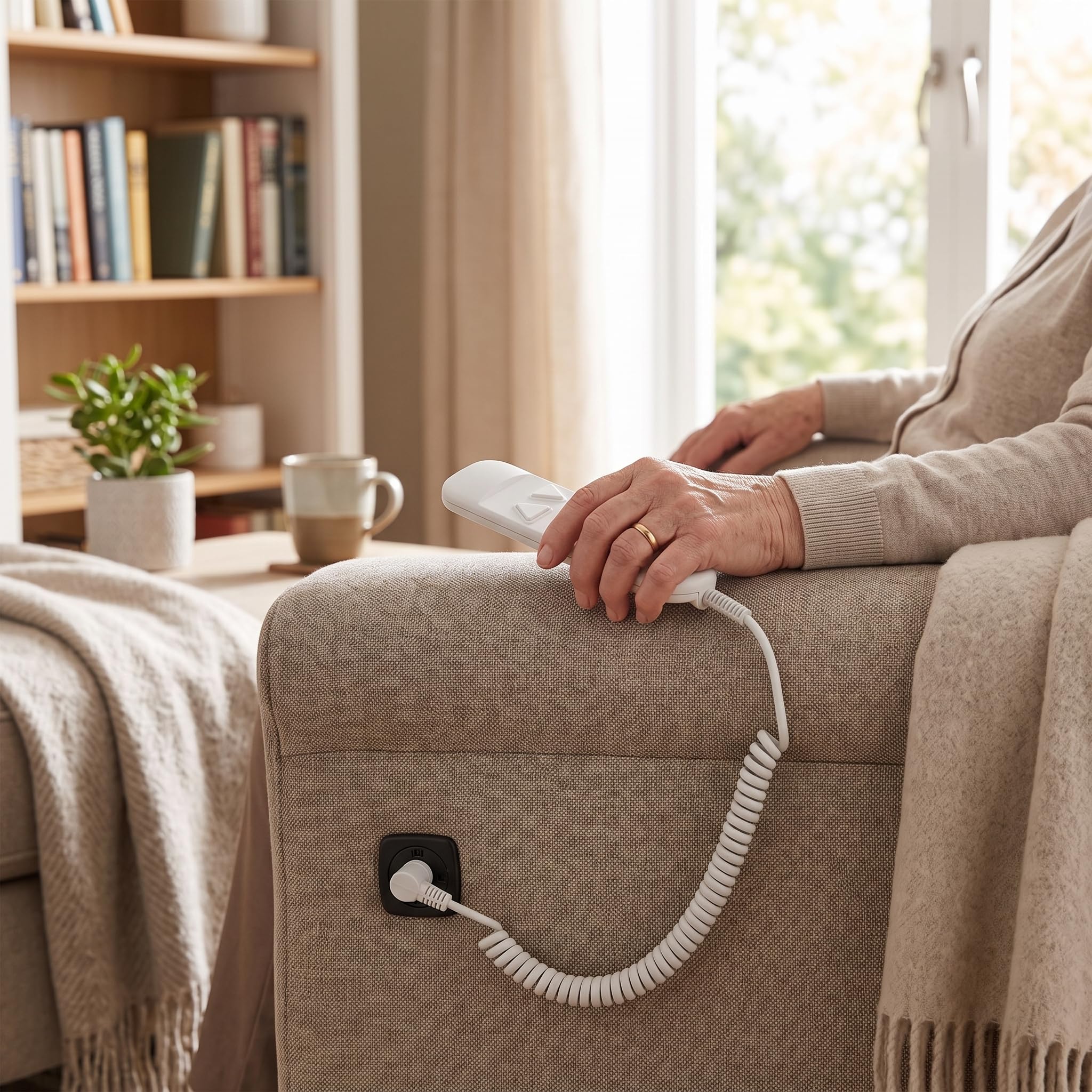 Control Remoto Sillón Elevador, Fácil Instalación Universal, Mando Sillón Reclinable Eléctrico 2 Botones 8 Pines for Ancianos Personas con Movilidad Reducida Uso en Hogar y Residencias