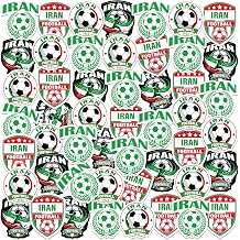 Iran Sticker Pack - 50 Waterproof Die‑Cut Decals, Soccer Theme, Vinyl Stickers for Laptop, Water Bottle, Suitcase, Phone, Tablet, Car, Travel Gear &amp; Accessories