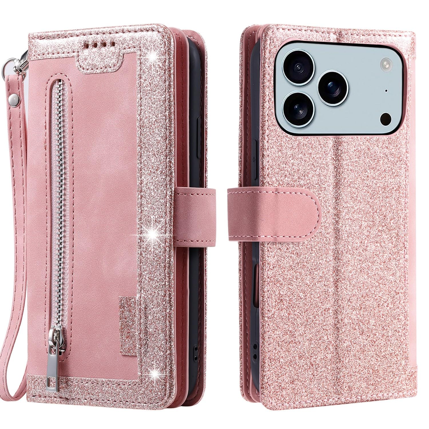Coque en cuir premium iPhone 14 Plus or rose aux finitions luxe - 8