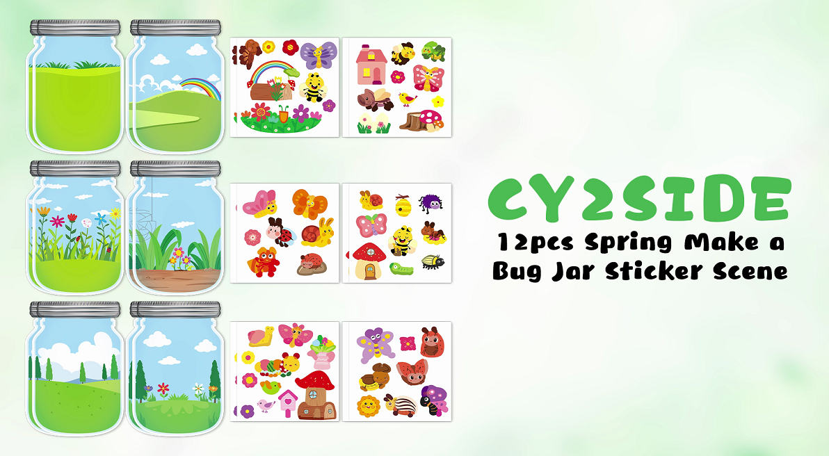 300Pcs Insect Make A Face Stickers Roll - Spring Butterfly Ladybug Mix & Match Stickers For Kids Crafts