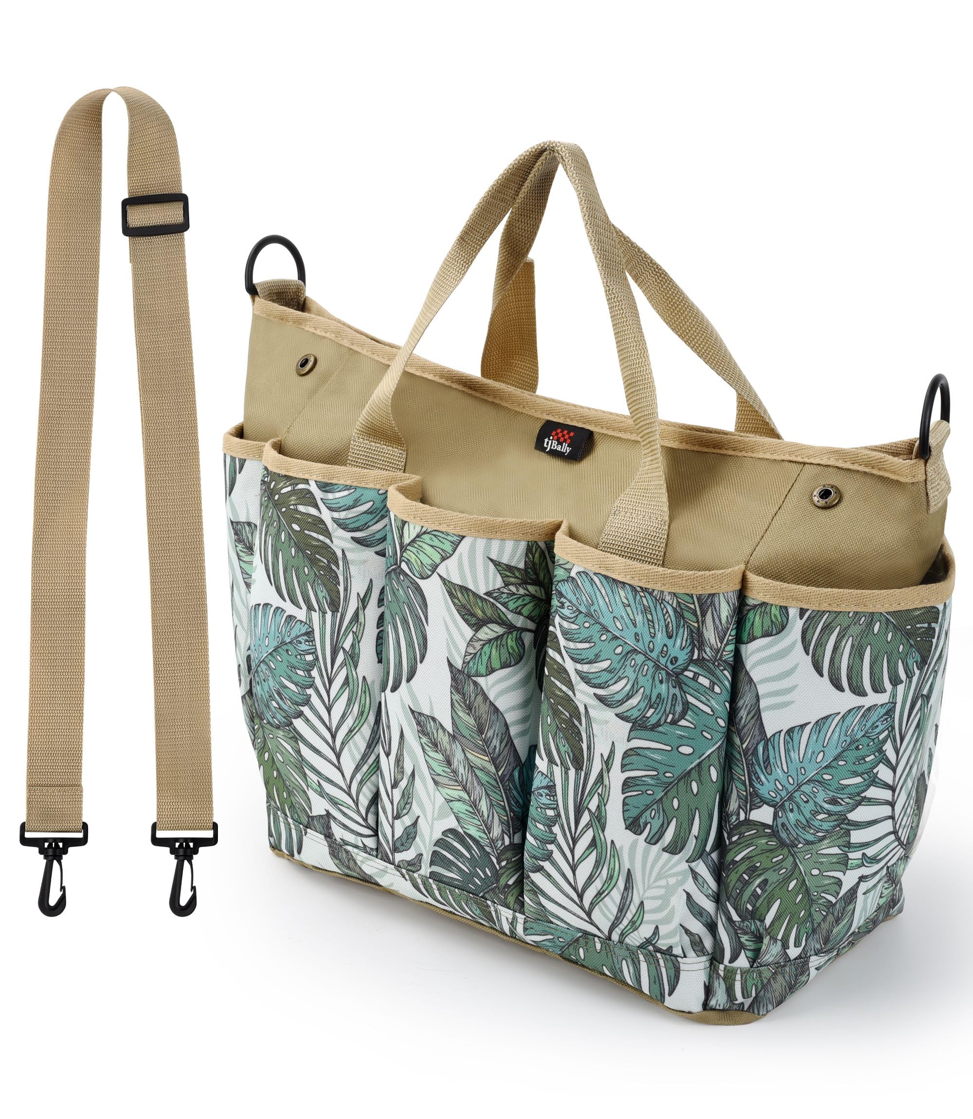Garden Tool Bag with Shoulder Strap, Storage Tote Bag for Gardening, Spacious Space and Large Pockets Hold Tools and Harvest