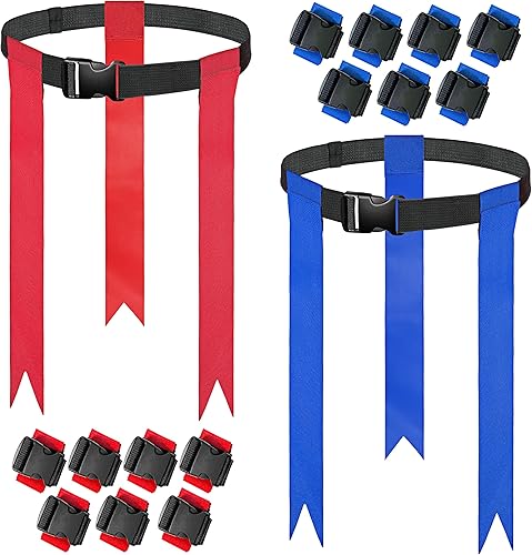 TENXILOT Cinturones de fútbol con bandera, 14 jugadores, bandera de fútbol, conjunto para adultos, jóvenes y niños con 42 banderas, entrenamiento