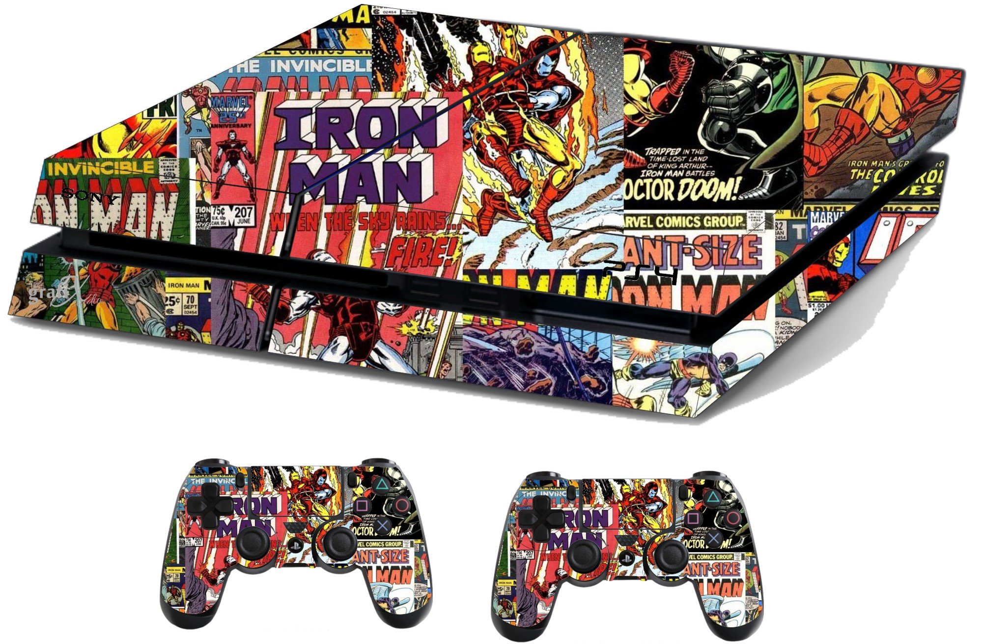 the grafix studio Comics superhero Sticker/Skin PS4 Compatible With Playstation 4 Console & Remote controller stickers, ps4sk8