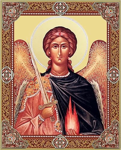 Miniatura 4 de Needzo Arcángeles San Miguel Rafael Gabriel los tres arcángeles iconos de madera de 3 pulgadas, conjunto de 3 - lámina de oro iconos católicos