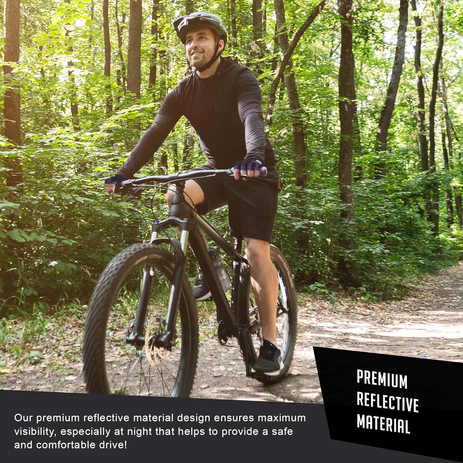 RIMSports Cycling Gloves Reflective Mountain Bike Gloves for Day & Night Riding Ideal Biking Gloves & Road Bike Gloves with Superior Padding Bicycle Gloves with Microfiber Thumb Towel & Fingerless Design : Sports & Outdoors