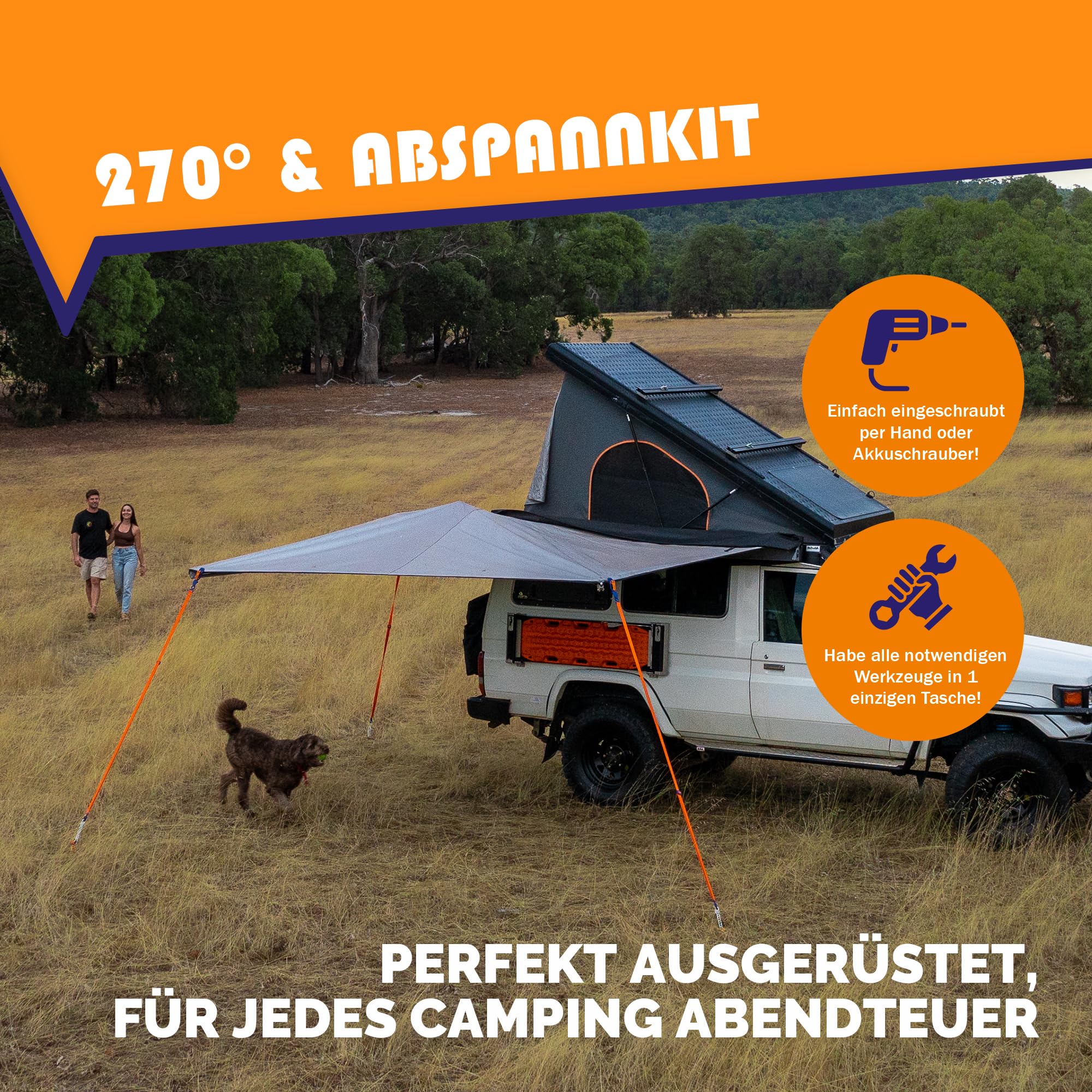 Peggy Peg PP 270° AbspannKit, Sturmsicherung für Markisen, inkl. Tasche | Für 270°-Markisen, Camping-Zubehör, Wohnmobil & Wohnwagen, praktische Aufbewahrung, Bodenbefestigung