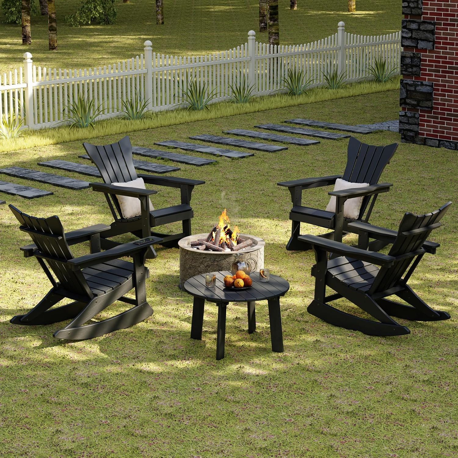 Round Polyethylene Outdoor Coffee Table