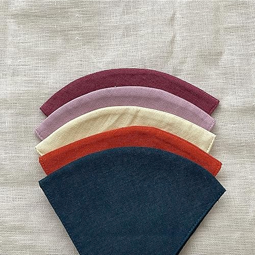 Paquete de 5 cubrebocas de lino y algodón, 3 capas, lavable, reutilizable