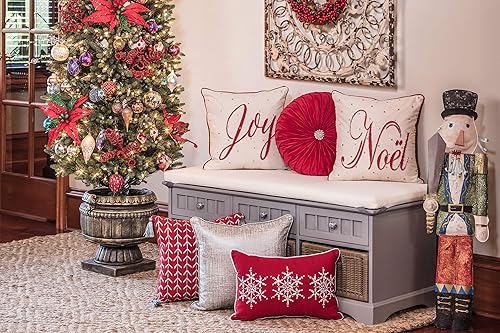 Miniatura 3 de Pillow Perfect Jeweled - Almohada lumbar decorativa con diseño de copo de nieve, 1 unidad (paquete de 1), color gris