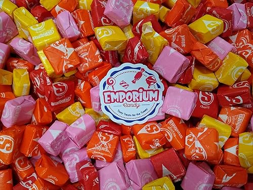 Taffy surtido Fresa, cereza limón naranja 1.5 libras de deliciosos dulces frescos envueltos a granel