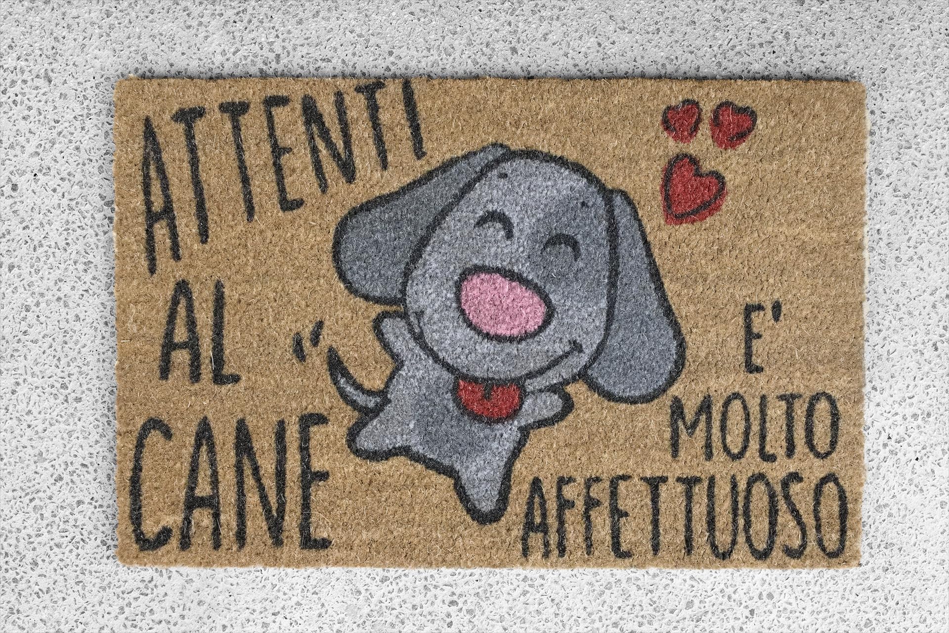 KOKO DOORMATS Zerbino ingresso casa in Fibra di Cocco “Attenti al Cane” | Tappeto Ingresso Esterno con Base Antiscivolo in PVC | Design Simpatico e Resistente da 40x60 cm per Porta d’Ingresso