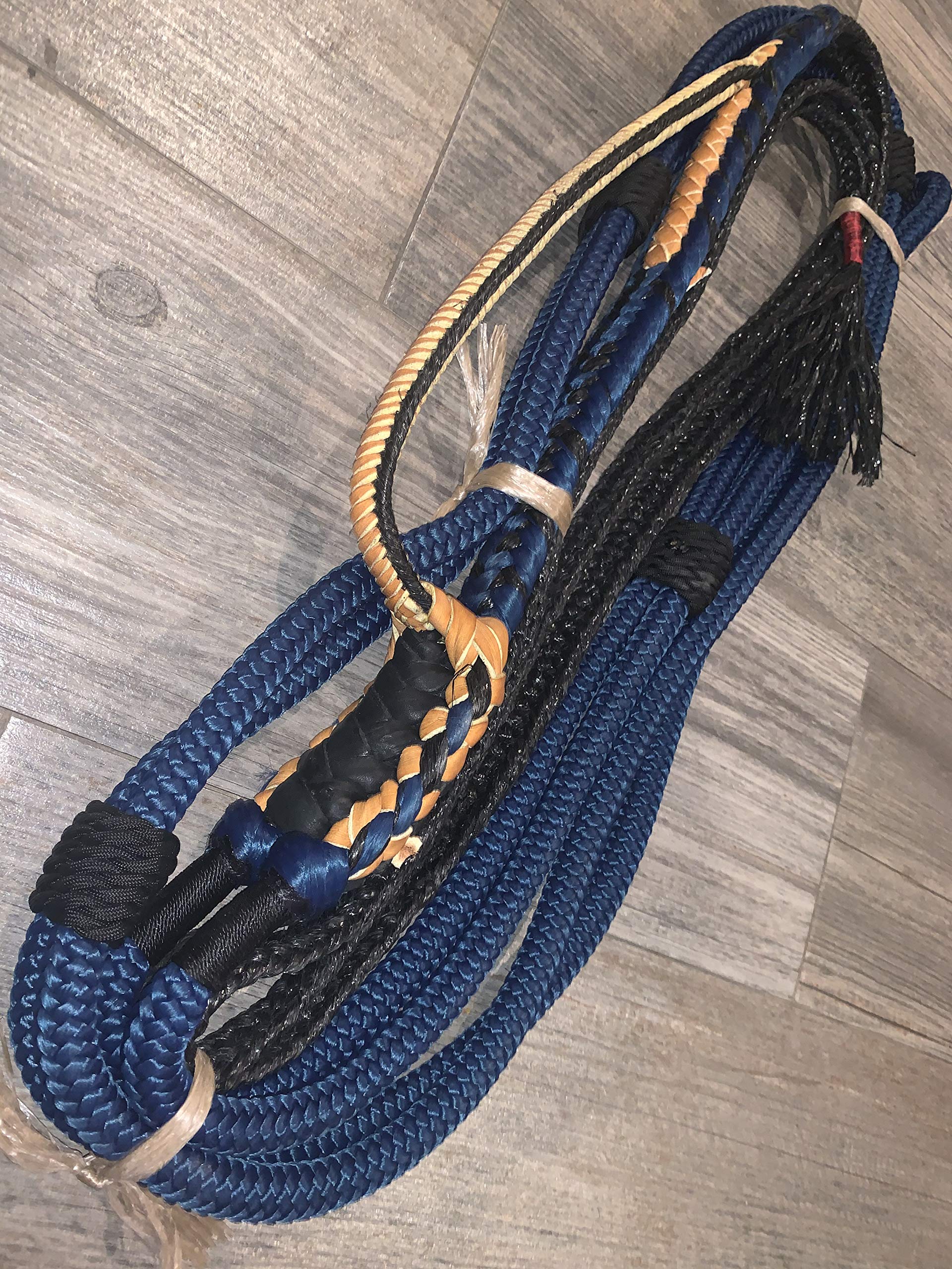 EPT Bull Ropes Bull Rope Navy Blue Nylon on Black Poly Pro 9x7 Left Hand 3/4