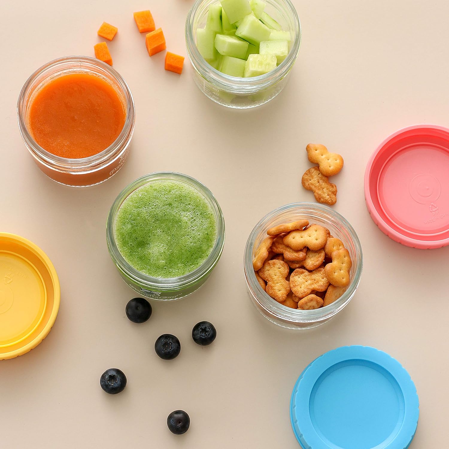 PandaEar (12 Pack) Glass Baby Food Storage Jars | 4 oz Reusable Small Containers Freezer Storage with Airtight Lids Leak Proof | Microwave & Dishwasher Safe | Infants Kids Babies : Baby