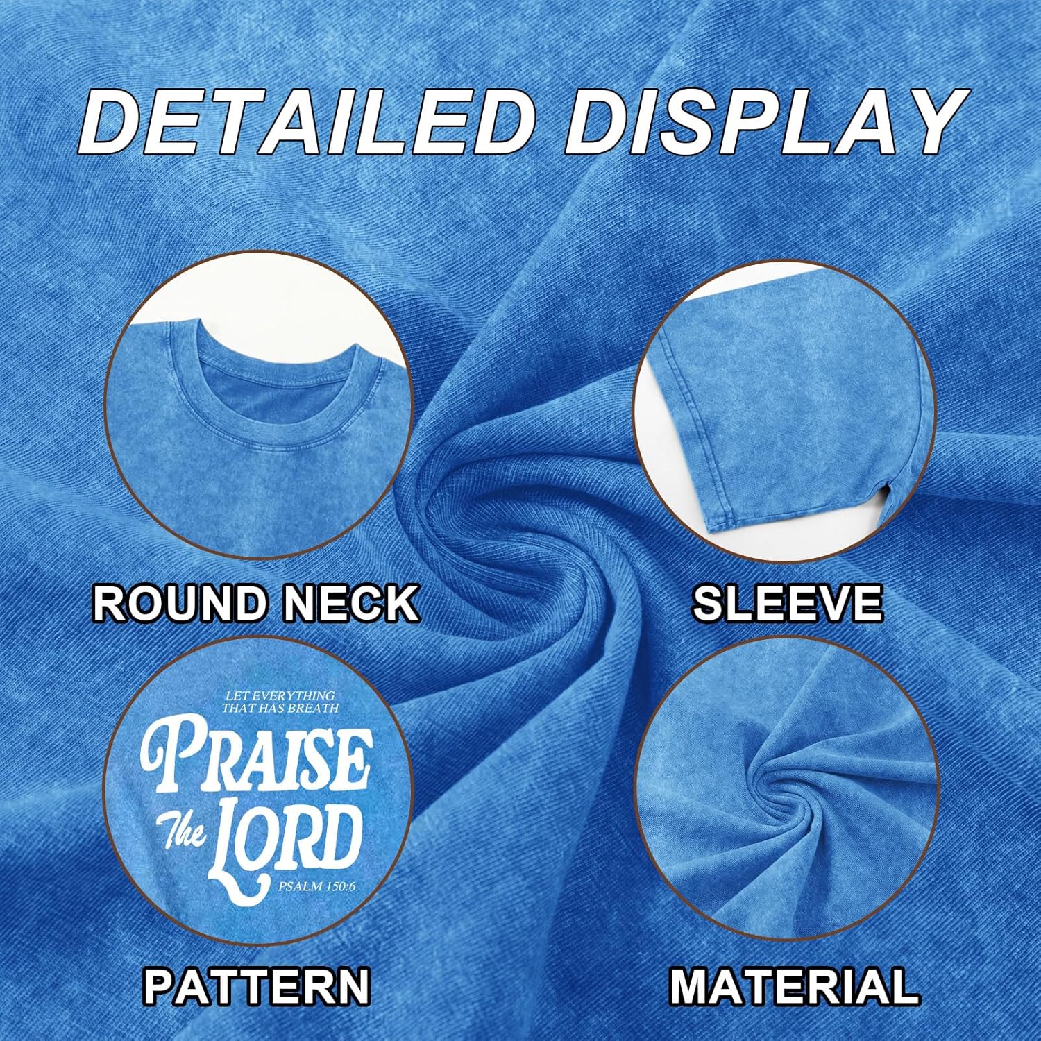 Christian Jesus Shirts for Men Religious Praise The Lord Bible Verse Shirt Oversized Graphic Tees Acid Wash Tshirt - Image 6