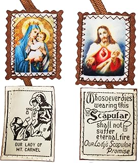 Brown Scapulars Catholic Necklace for Women Our Lady Of Mount Carmel Handmade Escapularios Morado Catolicos Gift of Marie Julie Jahenny for woman Church Religious Deco