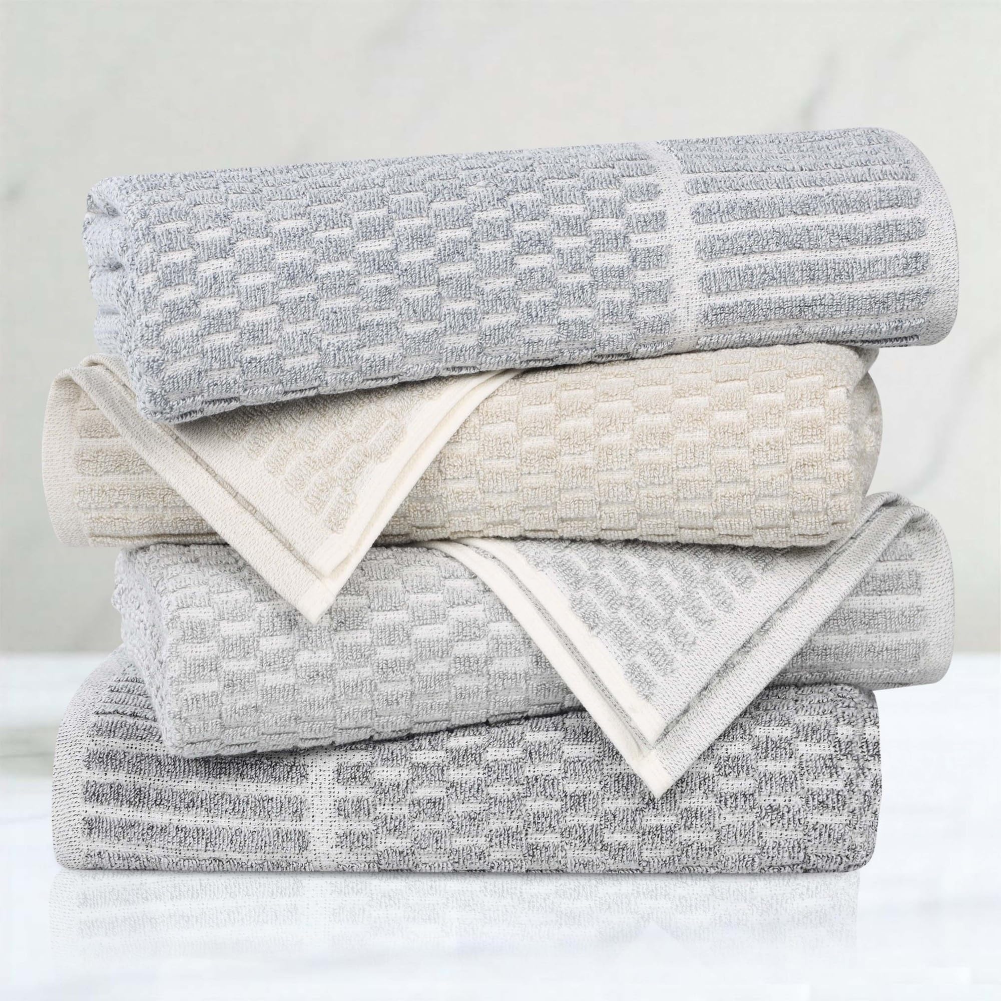 Superior Juno - Toallas de mezcla de algodón de peso medio, para baño de invitados, baño, ducha, spa, felpa, secado rápido, toallas ultrasuaves, esenciales de baño, detalle de borde, juego de 2, color