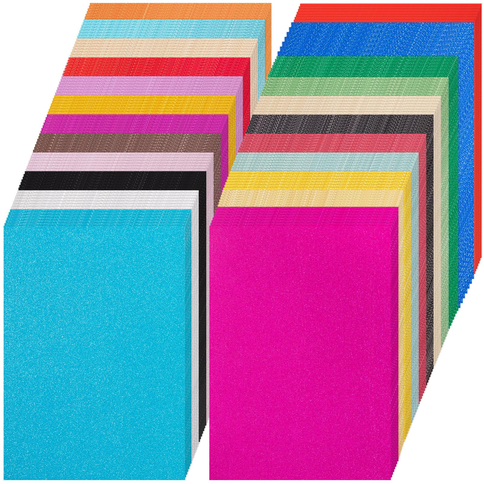 Zhanmai 400 Sheets Christmas Glitter Cardstock Paper Bulk, 11.7 x 8.3 Inch 250 GSM Sparkly Card Stock Paper for Crafts DIY Party Autumn Christmas Holiday Supplies(Multicolor)