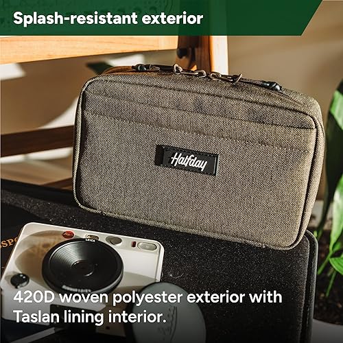 Miniatura 4 de Halfday Sidekick Tech - Kit organizador | Soporte abatible para teléfono/tableta, bolsa con cremallera plana con Power Mesh y elástico para cable y