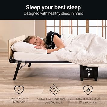 JAY-BE Quick Folding Bed, Pocket Sprung Mattress, Cover & Protector, Single