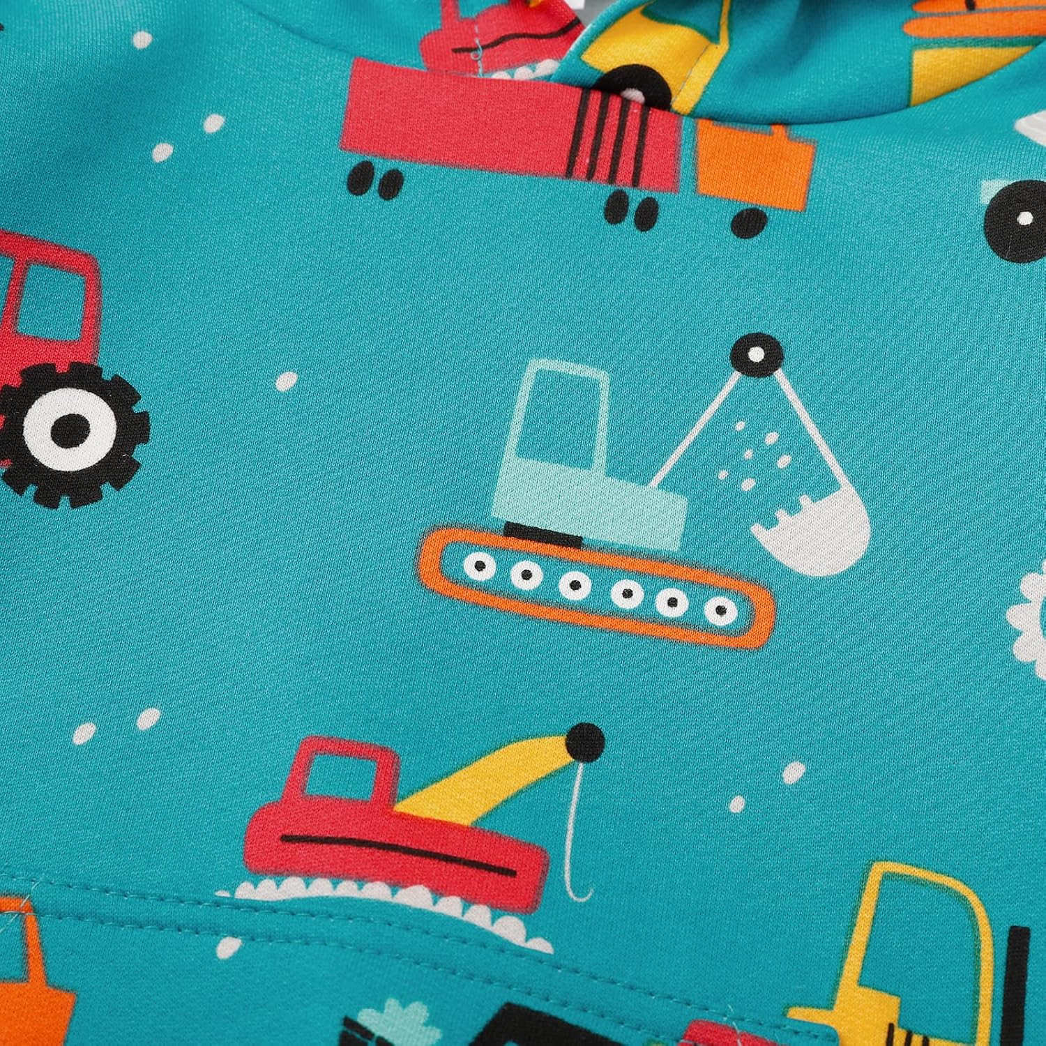 Toddler Boy Hoodie Cartoon Graphic Fall Clothes Kids Cute Sweatshirts With Kangaroo Pocket 2-8T - Image 8