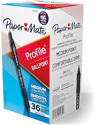 Bolígrafo retráctil, punta media (0.039 in), azul, 12 unidades