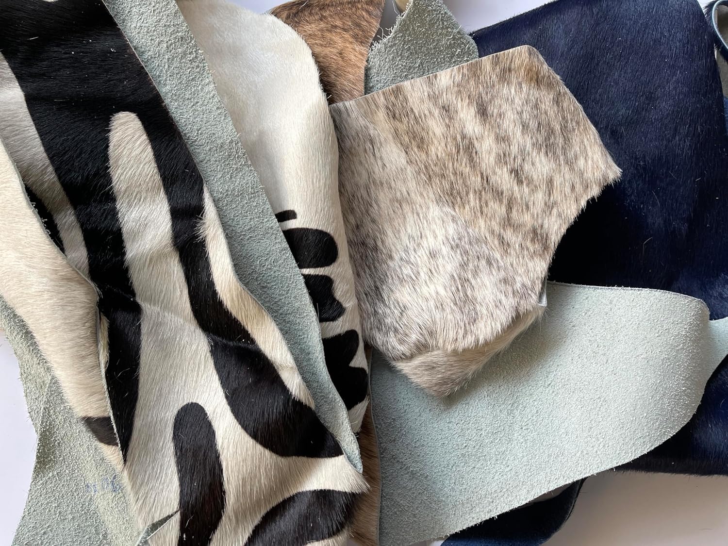 Hair on Hide Cow Leather Scraps - Random Colors - 2 lbs