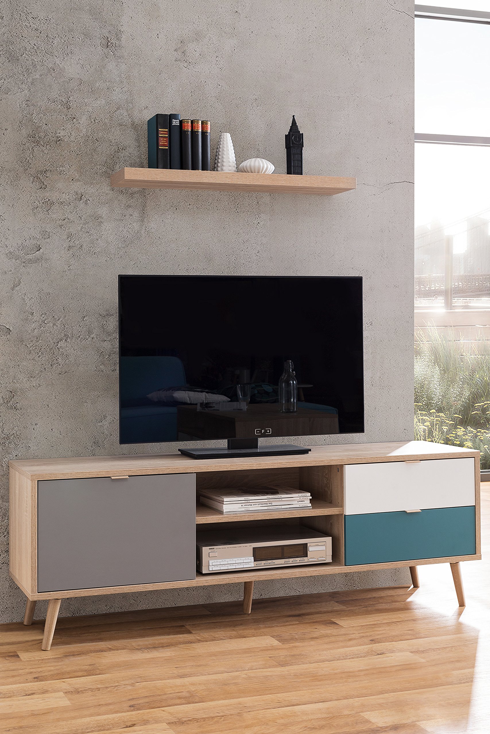 AVANTI TRENDSTORE - Caliope - Mobile TV in design scandinavo in legno laminato. Dimensioni LAP 150x52x40 cm (Mobile TV)