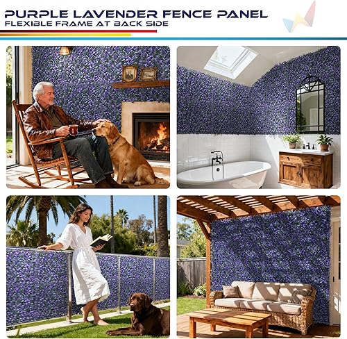 Miniatura 61 de Windscreen4less 6 paneles artificiales de boj de 20 x 20 pulgadas, seto topiario, plantas, hierba, pantalla de privacidad para exteriores, Boj