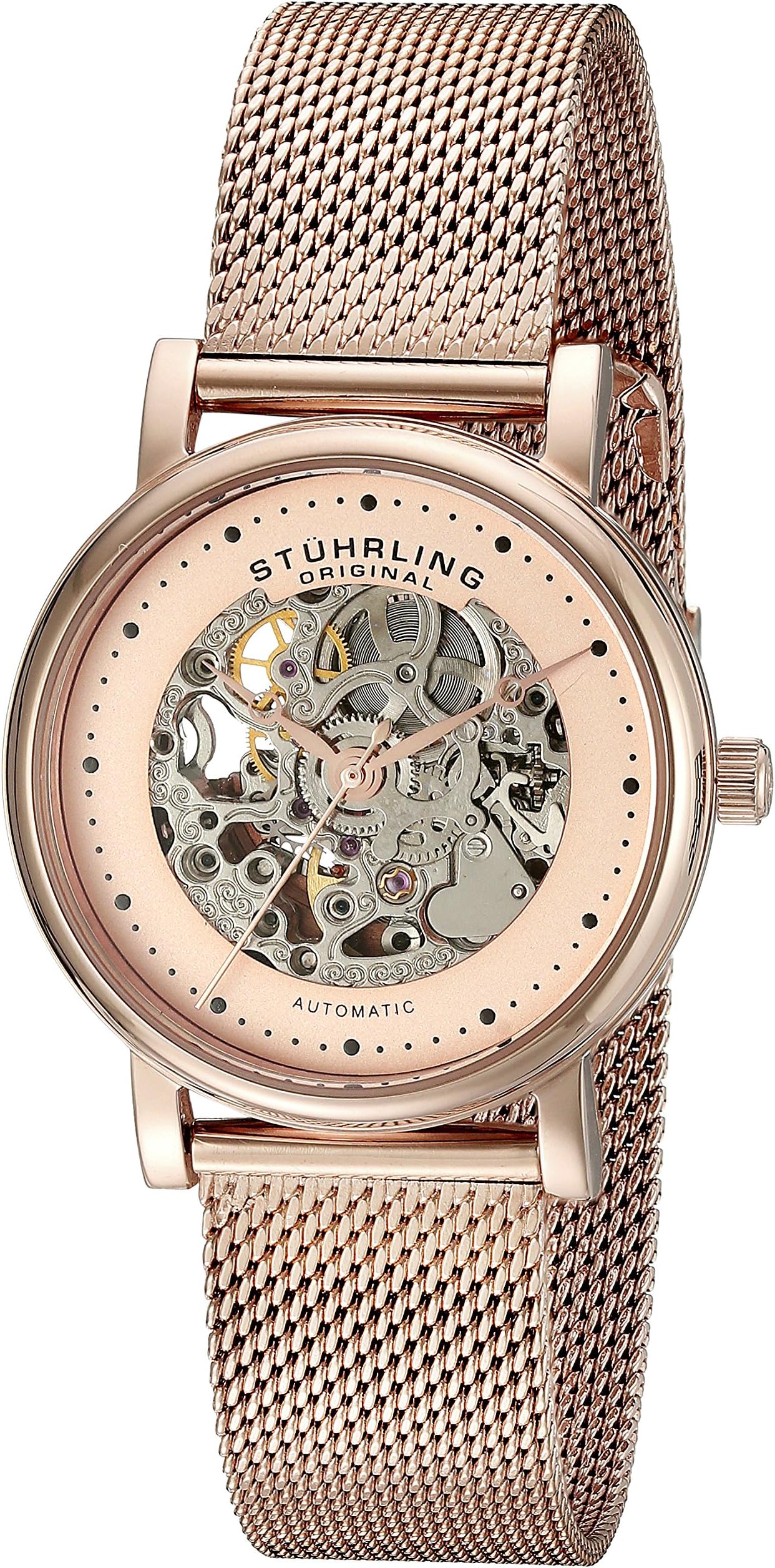 Stuhrling Original Women's 832L.04 Castorra Analog Display Automatic Self Wind Rose Gold Watch