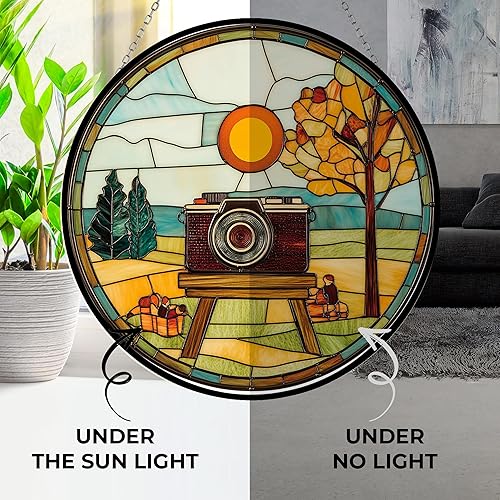 Miniatura 4 de Decoración bohemia personalizada para el día del padre, retro, para picnic, vitral, ventana, colgante, atrapa el sol, Halloween, Haning, decoración