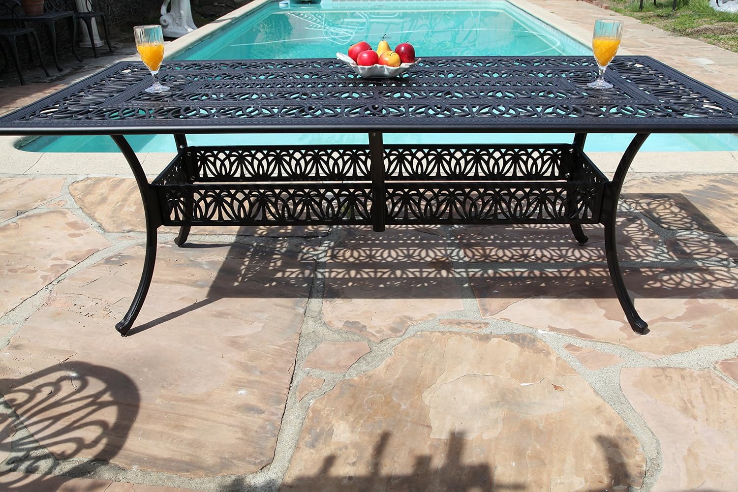 CBM Patio Elisabeth Cast Aluminum 9 Piece Dining Set w/ 8 Arm Chairs SH217-8A