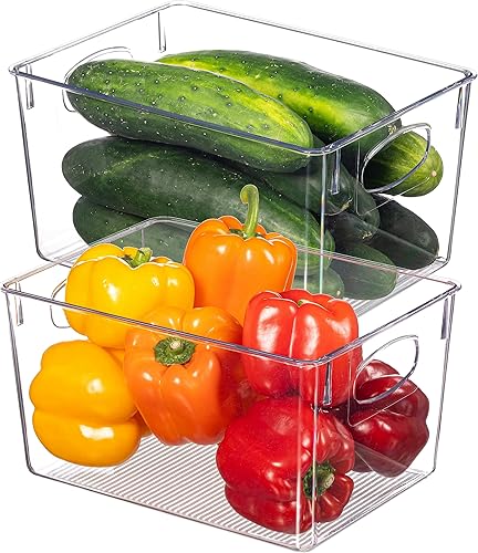 Miniatura 2 de Contenedores organizadores transparentes para refrigerador, organizadores de plástico para refrigerador, contenedores de almacenamiento para