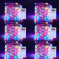 Vista 13 de Guirnalda de luces de 16.4 pies, 50 luces LED plateadas de alambre de cobre parpadeantes con 5 modos de iluminación para Navidad, dormitorio, boda