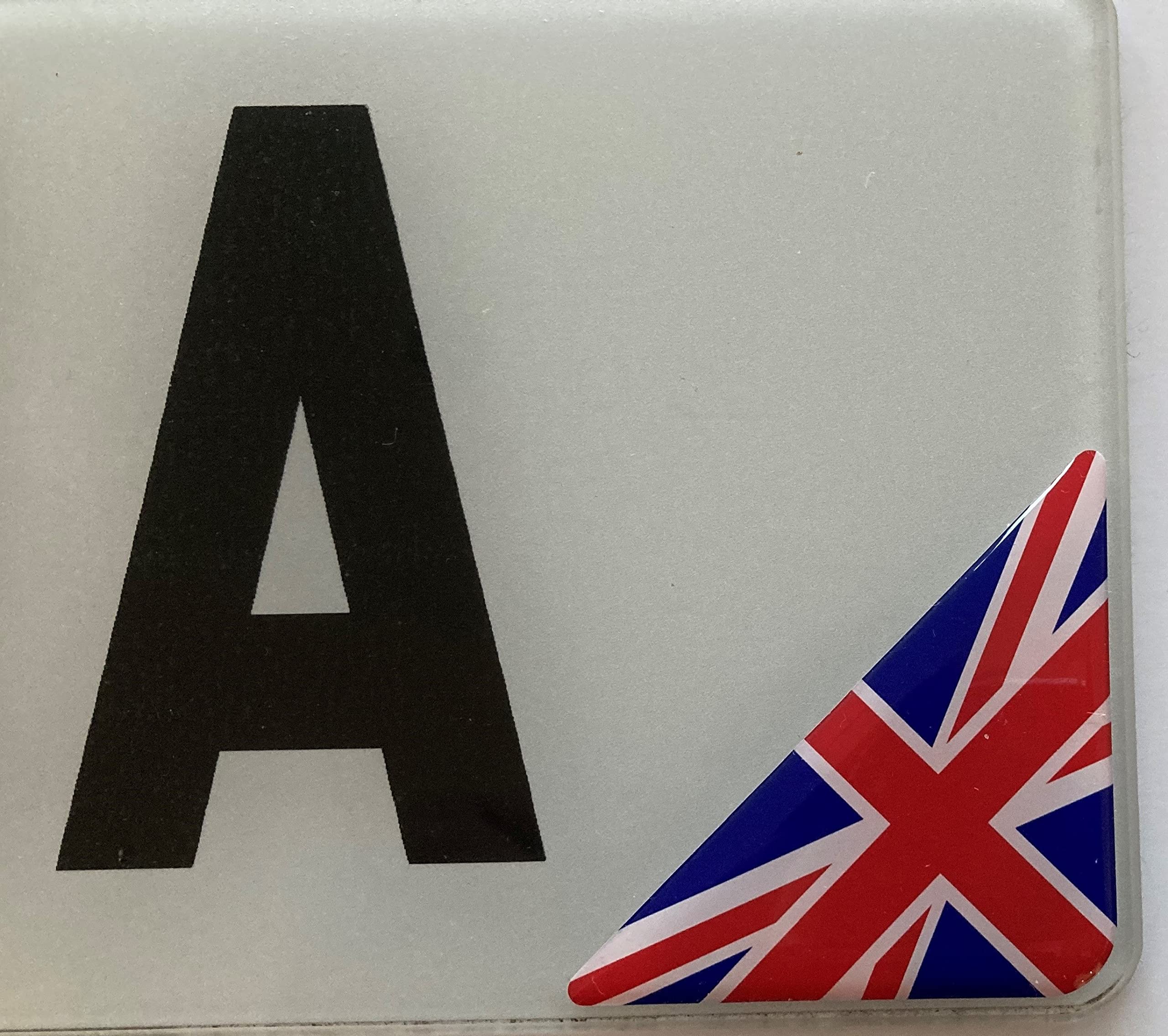 Gelz Red 2 X 55Mm Union Jack Flag Corner Number Plate Domed Sticker/Decals