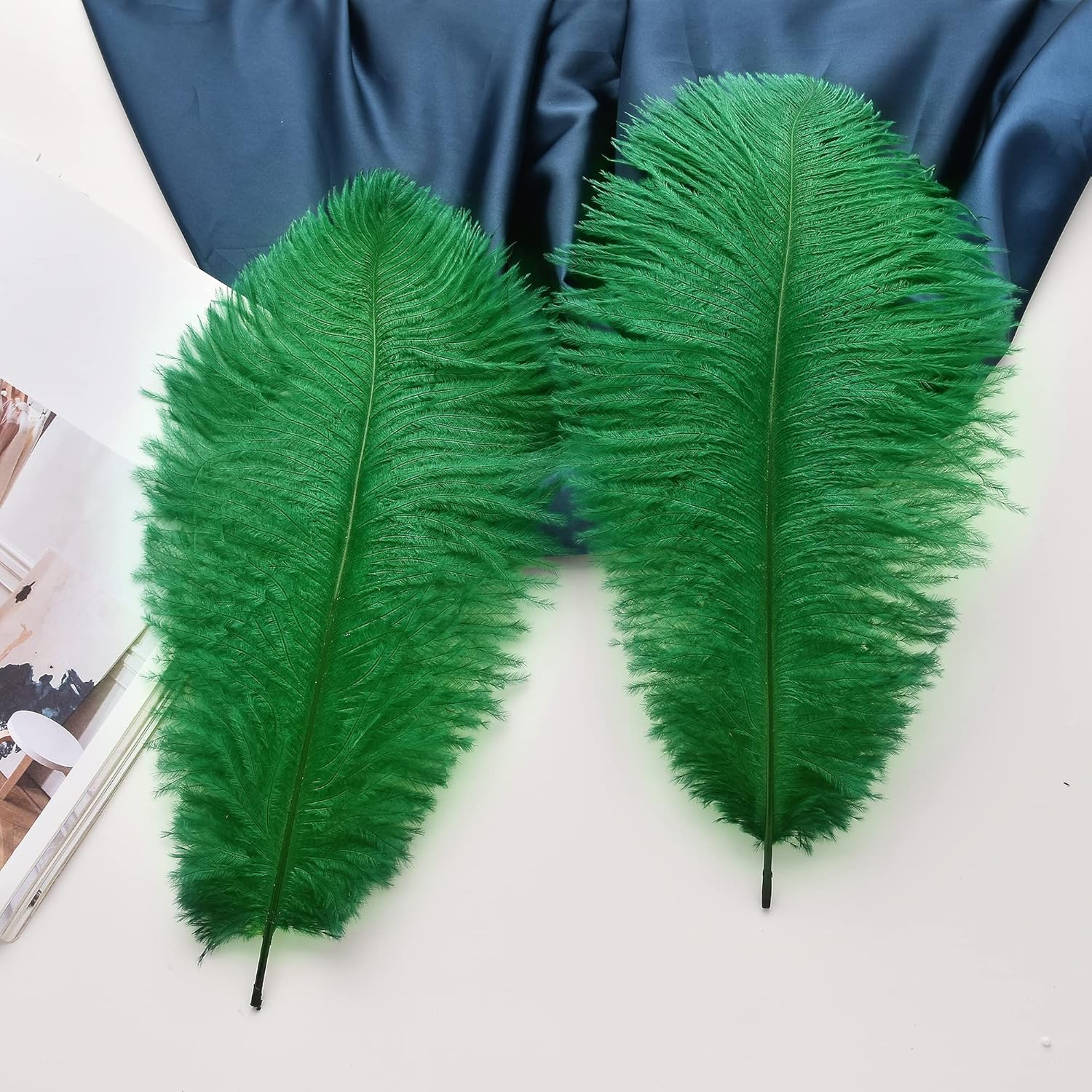 Ballinger 72pcs Gold Green Purple Ostrich Feathers 10-12 inch Mardi Gras Feathers for Mardi Gras Masquerade Party Table Centerpiece Decorations