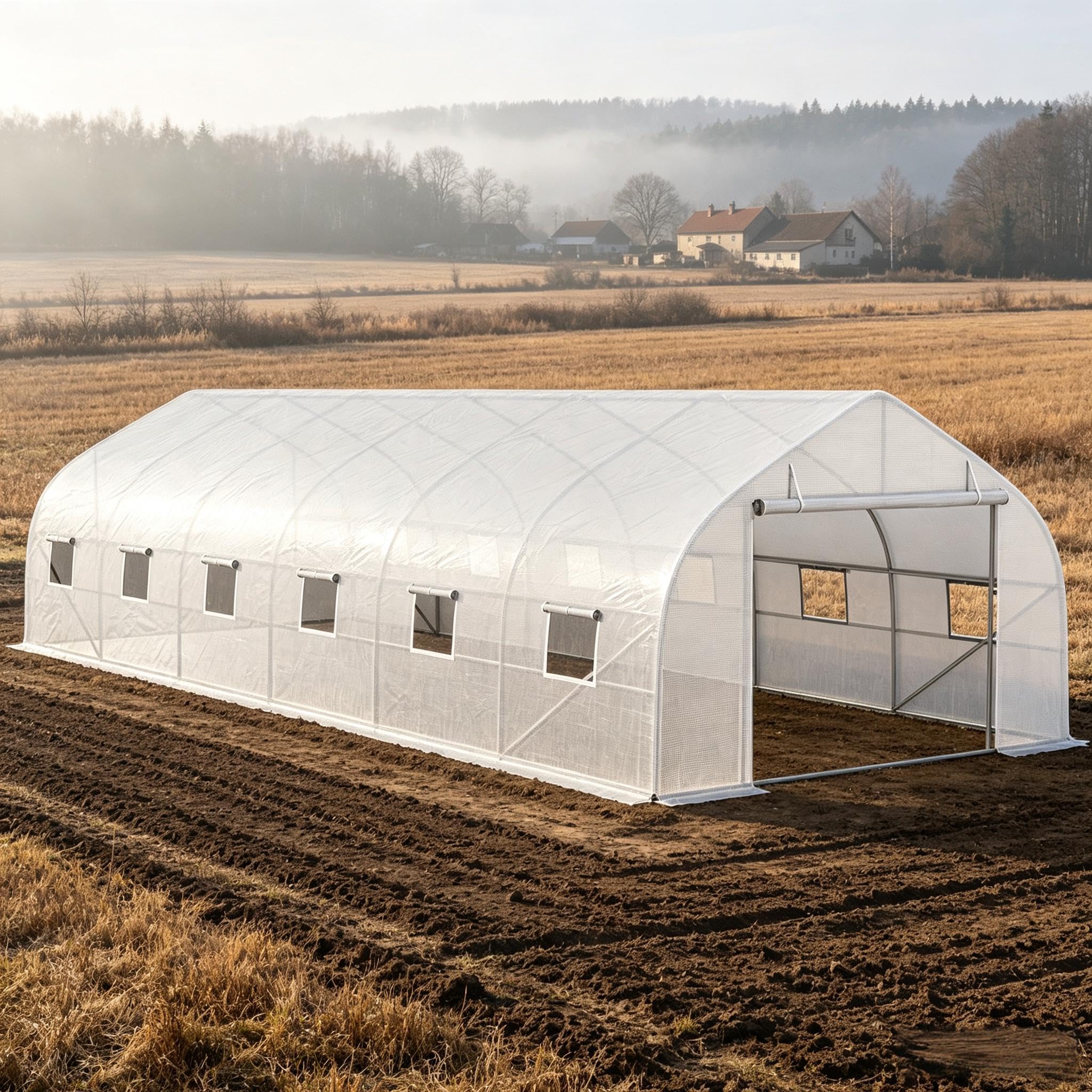 Gartengewächshaus 8x3x2 M, Weiß