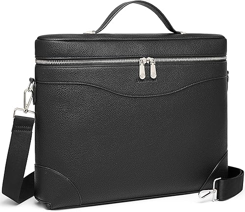 BOSTANTEN Bolsa para laptop para mujer, bolsa de mano de cuero para viaje de negocios, compatible con MacBookPro de 16 pulgadas