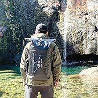 Vista 7 de Mochila impermeable para hombres y mujeres – Mochila flotante enrollable para kayak, rafting, canotaje, playa (negro)