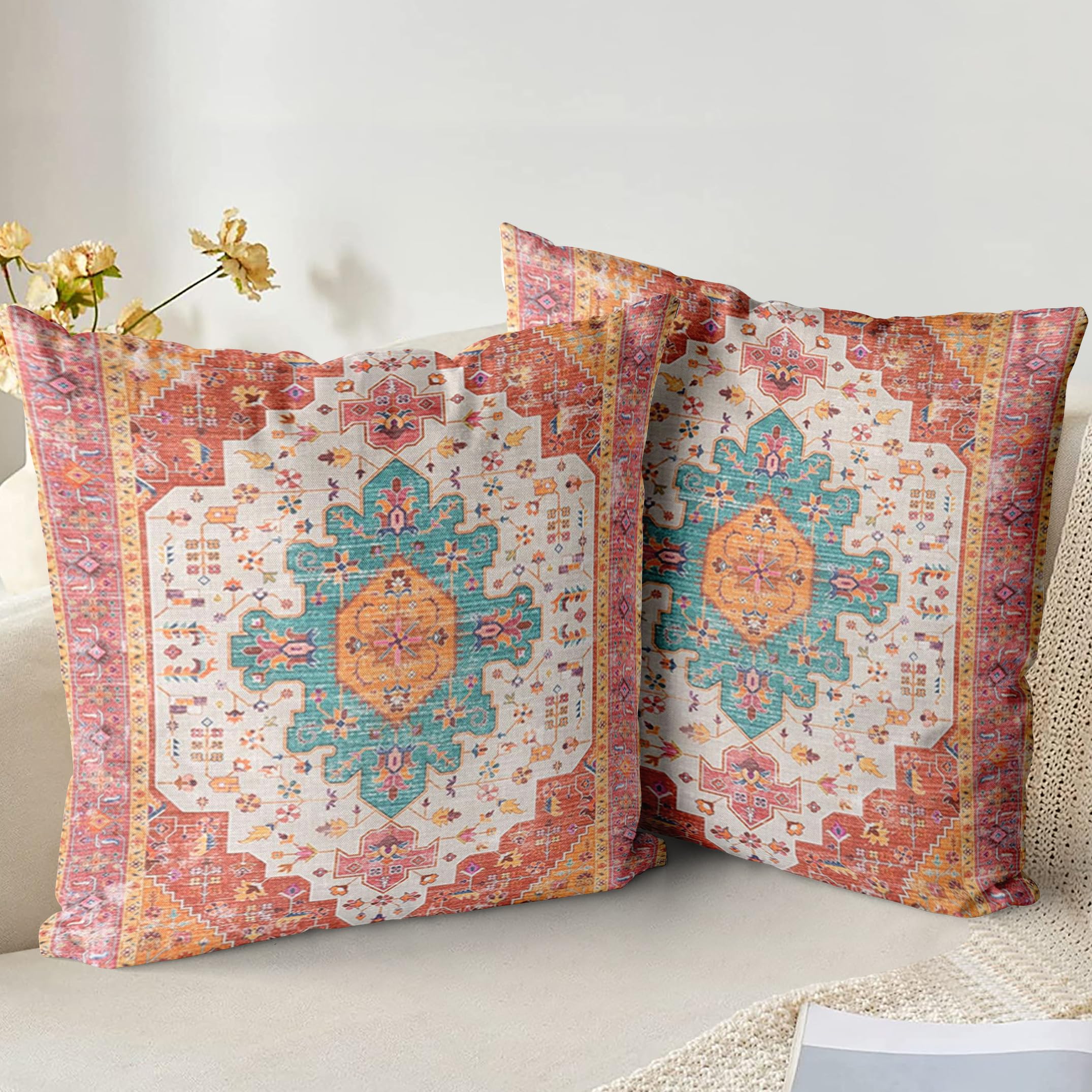XPHZZL Cushion Covers 60cm x 60cm Set of 2 Soft Decorative Square Throw Pillow Case Boho Pillowcases for Sofa Couch Bedroom Outdoor Home Office Car Decor with Invisible Zipper 24 x 24 Inch