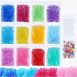Fishbowl Beads Slime Fish Bowl – Pacote com 14 contas de enchimento de vaso de 0,7 cm de plástico Slushy Fish Balls crocante Slime Slushee Kit de bolas de peixe para artesanato caseiro DIY Decoração Slushie transparente, azul, colorido